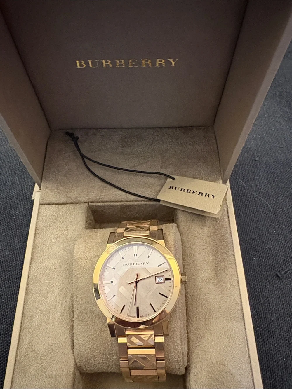 Burberry Womens Gold and Rose Gold Stainless Steel Bracelet Watch